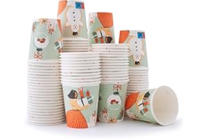 Wellsamed WELLSACUP 1000 Stück Pappbecher 180 ml, Motiv Weihnachten, geeignet für Heiß- und Kaltgetränke, Coffee to Go, Glühwein, Punsch