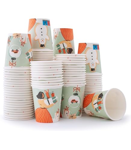 Wellsamed WELLSACUP 100 Pieces Paper Cups 180 ml, Light Blue, Suitable for Hot and Cold Drinks, Coffee-to-go, Business, Events, Parties