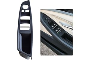 HACREYATU RHD-Driver Side Door Handle for BMW 5 Series F10 F11,Window Switch Armrest Panel,Driver Seat Button Switch Frame Storage Box for BMW 520 523 525 528 530 535 2010-2016 (Black)