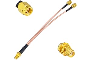 YILIANDUO Adaptador de Antena 4G LTE Cable Divisor SMA Hembra a Doble SMA Cable en Forma de V Macho 15 cm para 4G LTE Router de teléfono residencial Gateway Módem MiFi Hotspot móvil Amplificador