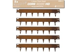CORE EDGE Heavy Duty Lawn Edging | Flexible Decorative Steel Edging Garden Border Edging Lawn Edging Strip Garden Border with a 150mm face height (Corten)