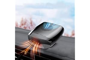 TOTMOX 12V 150W Ventola di Raffreddamento del Riscaldatore per Auto, Nebulizzatore e Sbrinatore per Auto - Ventola Portatile per Auto Rotante a 360° Vento Freddo e Caldo