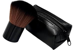MEMOFYND 1 pincel en forma de seta con 1 bolsa de almacenamiento, brocha de maquillaje negra para base de maquillaje, suave y esponjosa, brocha de maquillaje facial, brocha para colorete, brocha de maquillaje