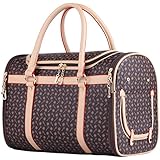 Groß Transporttasche Hundetasche Katzentasche Tragetasche für kleine Hunde und Katzen bis 5kg Hundebox Katzenbox Tragebox Chihuahua 43x30x23cm PC19 (braun)