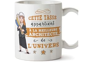 Mugffins architecte. Tasses Originales de café et Petit-déjeuner à Donner Travailleurs Professionnels - Cette Tasse Appartient à la Meilleure Architecte de l'univers - Céramique 350 ML