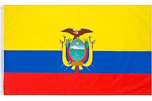 PHENO FLAGS Bandera de Ecuador - Bandera ecuatoriana 90 x 150 cm - Bandera nacional resistente a la intemperie para asta - 100% poliéster