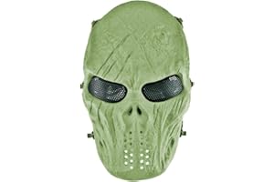 Lejie Taktische Maske CS-Schutzmaske Halloween Airsoft Paintball Vollgesichtsschädel-Skelettmaske