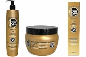KERAGOLD KG PRO KERAGOLD PRO - Pack Trio Soins Capillaires Sans Sulfates : Shampoing 500ml + Masque 500ml + Sérum 100ml - Kératine & Extrait d’Ail