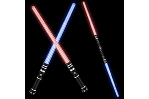 RAVSOOL 7 Colors Lightsaber Toy 2 in 1 Dueling Swords RGB Doubled-Blade with FX Sound Mute Mode for Kids Movie Fans Cosplay Party Present