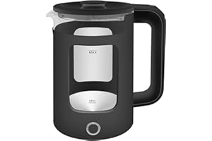 FACAIO Szklany czajnik elektryczny, 2 litry, czajnik kempingowy, element grzejny ze stali nierdzewnej, wskaźnik poziomu wody, podstawa 360°, funkcja szybkiego gotowania, automatyczne wyłączanie,