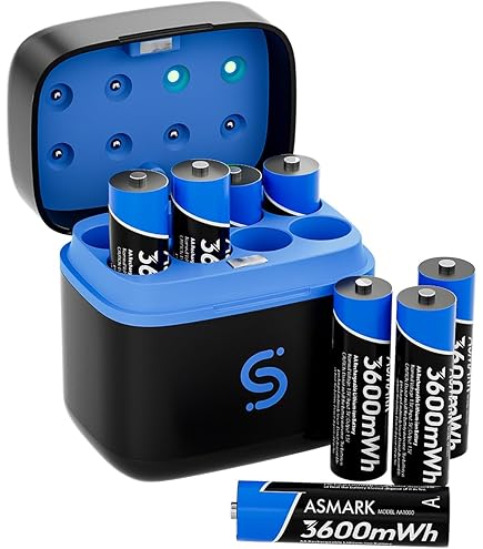 8 Batterie AA Litio Ricaricabili 1.5V 3000mWh Con Caricatore | Ricarica E Conservazione Integrate - Foto 5