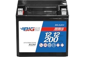 BIG BATTERIE Stützbatterie 12V 12Ah BIG AUX AGM PKW Backup Batterie für A2115410001 & 61217586977