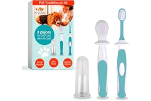 Cherish Baby Care Lot de 3 brosses à dents pour chien - Soins dentaires pour petits chiens et chats - Brosses à dents en silicone