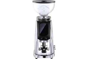 Fiorenzato AllGround - Molinillo de café con carcasa cromada; panel de control en borde negro - Para el grado de molido perfecto para café espresso, moca y café de filtro, cromo; negro