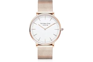 VICTORIA HYDE Bransoletka do zegarka dla kobiet i mężczyzn, zestaw analogowy mechanizm kwarcowy, stal nierdzewna, bransoletka z siateczki