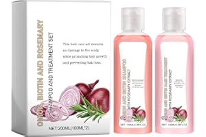 Cynamus Oignon, Biotine & Romarin Shampooing & Treatment Set, Anti-Chute, Hydratant, Nourrissant, Réparateur, Pour Tous Les Types De Cheveux (Shampooing + Revitalisant)