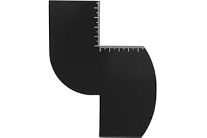 lasuroa Color Enhancement Barber Card, S Shape Black Hairline Tool Lineup Pencil Kit with Measurement Indicators Color Spray Edge Hair Line Up Card Essentials Supplies Accessories for Beard & Hair