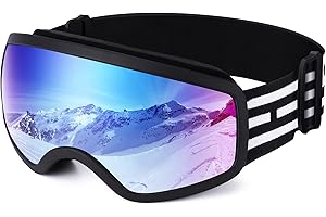 EasYoung Kids Ski Goggles, Children Skiing Snowboard Goggles for Boys Girls Junior, Snow Glasses Helmet Compatible