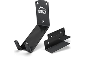 Borgen Crochet mural de fixation de pédale pour vélo électrique, VTT, vélo de ville : fixation sur mur avec support et patins de protection murale (Noir)