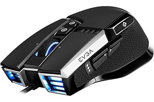 EVGA X17 Ratón para Gaming, Cableado, Negro, Personalizable, 16,000 DPI, 5 Perfiles, 10 Botones, Ergonómico 903-W1-17BK-K3