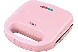 JOCCA - 2 plasterki, różowa słodka linia | nieprzywierające płyty grillowe| wskaźniki świecące | nieprzywierające kanapki | Różowy toster | Grill toster | Kanapki | 750W | Waffle