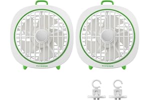 VIVOSUN AeroWave D4 10cm Grow Ventilator Oszillierend Clip Ventilator Grow mit Haken, 3 Stufen, Starker & Leiser Luftstrom,Luftstromwinkel Einstellbar für Hydrokultur, Zirkulation, Weiß, 2er-Pack