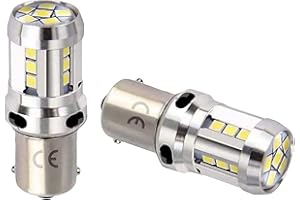 BSXYWA 1156 P21w Ba15s LED 12V 24V Bulbs, 6000K White, Super Bright Used for Boat, RV, Backup-Light, Tail Light, Day Running Light, Rear Fog Lights. (2-Pack)