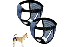 Ceihwa 2pcs Mutanda Cane Femmina Calore Pannolini Lavabili Cane Femmina L Riutilizzabili Mutandina per Cani Femmina Ciclo con 6 Cuscinetti Lavabili in Lavatrice, Assorbenti Cane Femmina Calore