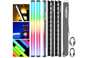 AMBITFUL A2 PRO A2PRO Lámpara de tubo RGB a todo color, CRI 95 tlci 97 Color Preciso, 2500K-8500K Ajustable, modo RGB CCT hsi, 26 efectos de luz fx, soporte para el control de App (A2PRO-K2)
