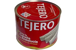 Filetes de Caballa en Aceite Girasol - 1 Lata x 1170 g - TEJERO - Conserva de Pescado