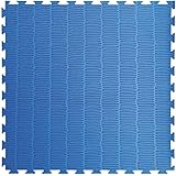 Toorx - Tatami ad incastro 100x100x4 cm. con 2 bordi rosso-blu superficie goffrata antiscivolo, anallergico