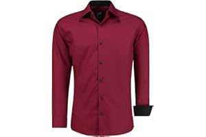 J'S FASHION Camicia da Uomo a Maniche Lunghe, Slim Fit, Facile da Stirare, Taglie UE: dalla S alla 6XL