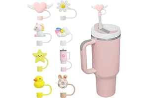 ANRBB Stanley - Set di 8 coperchi in cannuccia in silicone per accessori per tazze da 10 mm in materiale resistente alla polvere, accessori per bicchieri Stanley da 30 a 40 oz