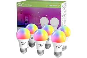 GY Lot de 6 Ampoules Connectée WiFi LED Compatible avec Alexa/Google Home,E27 9W 850LM Intelligente Dimmable A60 Ampoule Multicouleurs RGB+Blanc Chaud/Froid 2700K-6500K