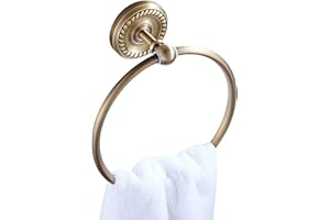 Weare Home Accesorio de baño Antiguo de Pared, toallero Redondo, Todo Amarillo, Cobre, latón, Bronce