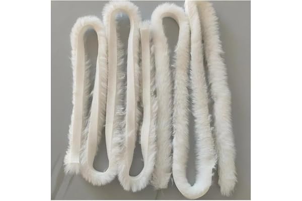Rockreyoa 1 cm fuskpälsband, fluffig fuskpäls, band, trim, plysch, pälsband, jul, girlang, fuskpäls, kant för bröllop, tofflor, krage, gosedjur, dekoration, vita, 10 stycken