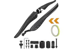 DuDuZui Bike Fender Set, Adjustable Bicycle Mudguards with 1 Roll Reflective Tape+2 Arrow Reflective Stickers for 24-29 inch Bikes, Universal Front and Rear Mud Guard for most of Bicycles