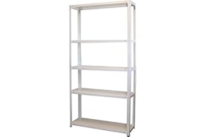 NAWA HOME & WORK NAWA Home, Kit Estantería Metálica | 100% Metal, Montaje con Tornillos | Versátil y Práctica | Ideal para Trastero, Garaje, Cocina, Oficina | 180x90x30cm Blanca