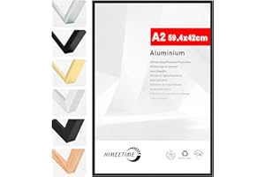 HIMEETIME® 1x Cornice A2 42x59,4 cm,Cornice in metallo Nero,Cornice per documenti 42x59,4 cm Grande Collage,Cornice in metallo Cornice in alluminio,Cornice per quadri A2 Cornice per foto