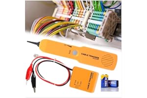 DVONE Leitungssucher für Leitungen und Telefonkabel, Protable Kabelfinder mit 2 Batterien und Krokoklemmen Durchgangsprüfer für Zusammenstellung Netzwerkkabeln, Telefonleitungsprüfer