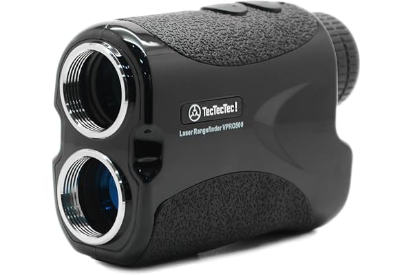 TecTecTec VPRO500 Télémètre de golf avec télémètre laser haute précision avec capteur Pinsensor et batterie, accessoires de golf pour le golf et la chasse – Noir