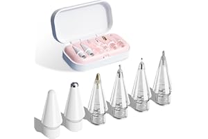 XYOFUN Replacement Tips for Apple Pencil Pro, iPencil Nibs Accessories, Upgraded Stylus Pen Tips with Carrying Box,Compatible with Apple Pen 2nd/1st Gen & USB-C (6 in 1 - Pink)