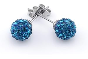 Vault 101 Limited SHAMBALLA Style Czech Crystal Disco Clay Ball Ear Stud Earrings - 8mm (Pair of)