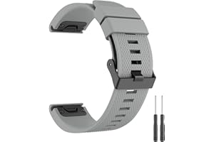 Mugust Pasek Quick Fit 22 mm, kompatybilny z Garmin Fenix 5, silikonowy pasek zamienny do Garmin Fenix 7/6, Garmin Fenix 5 Plus/6 Pro