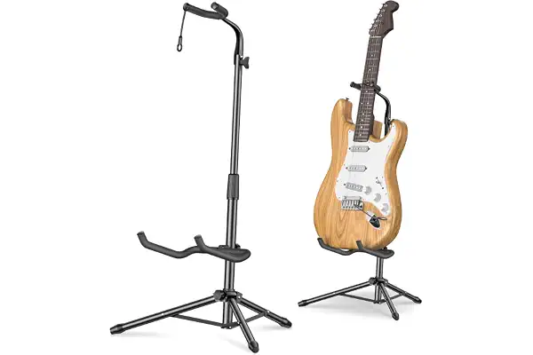 New Bee Soporte de Guitarra Suelo Universal Guitar Stand Ajustable en Altura, Plegable，Estable y Robusta para Guitarra Acústica, Eléctrica, Clásica, Bajo