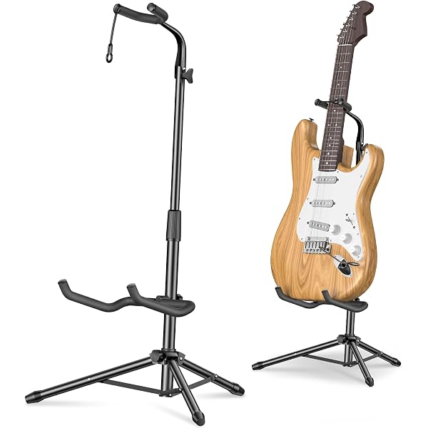 Sangle De Guitare Réglable Avec Extrémités Cuir - Inclut 2 Verrous Et 2 Médiators