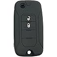 Silicone Key Cover Compatible for Jeep Compass,Trailhawk,Wrangler (Black)