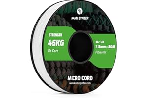 Kamu Synber Micro Cord 1.18mm Paracord Braided Rope 30m Spool for Bracelet, Crafting, Jewelry Making, Key Chains | Support 45kg | White