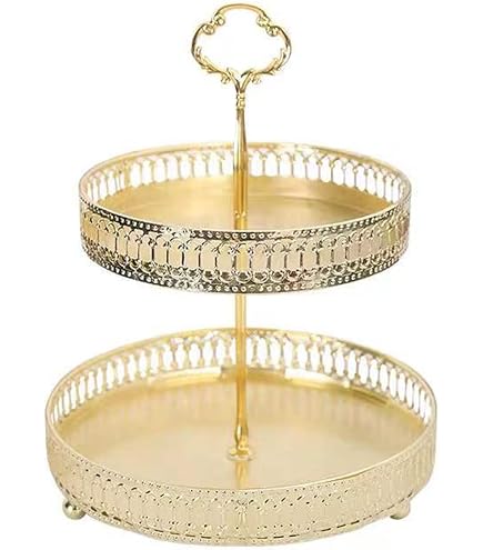 HOME DECO FACTORY 3-stufiges Goldtablett – Orientalisch Inspiriert – Zum Präsentieren Von Deko