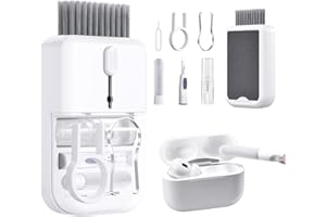 ICARER Clean Kit per AirPods, 11 in 1 Set di pulizia Multifunzionale per Cuffie Spazzola Morbida Spugna Floccante Lenti Schermo Fotocamera per Pulizia per AirPods Tastiera per Totocamera iPhone-Bianco